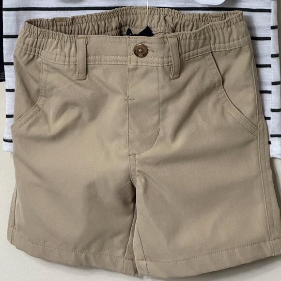 NWT Tahari 2 Pc Set Short Sleeve Henley and Khaki Elastic Waist Shorts Boys 3T - Picture 11 of 12